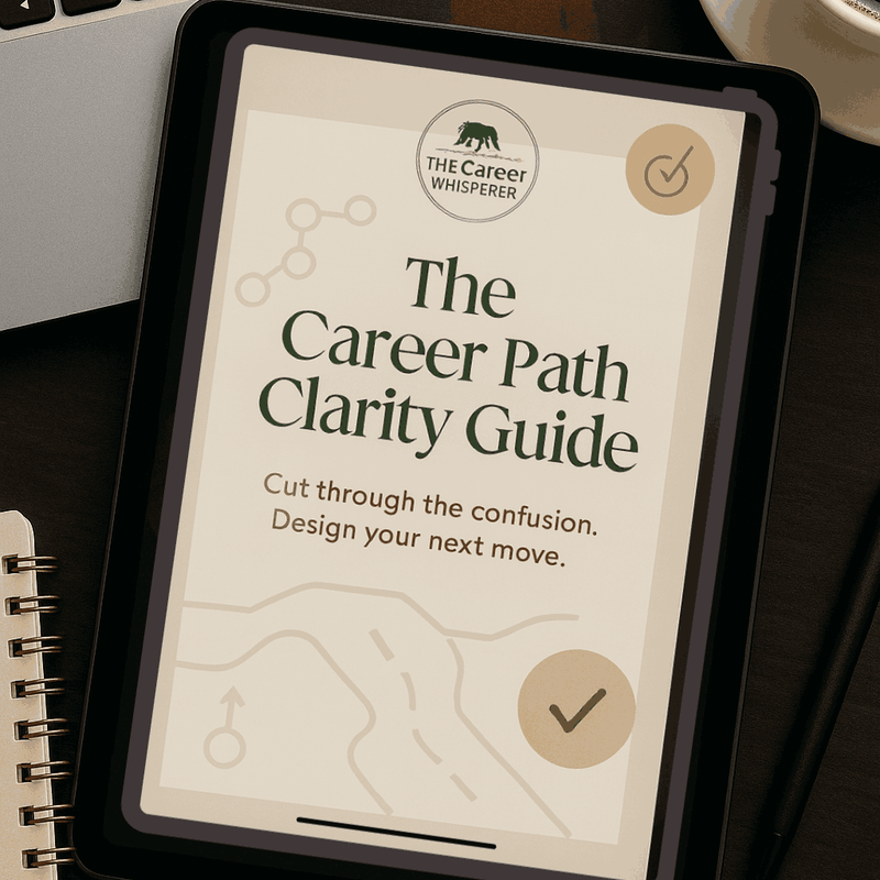 The Career Path Clarity Guide on a tablet — cut through the confusion and design your next move