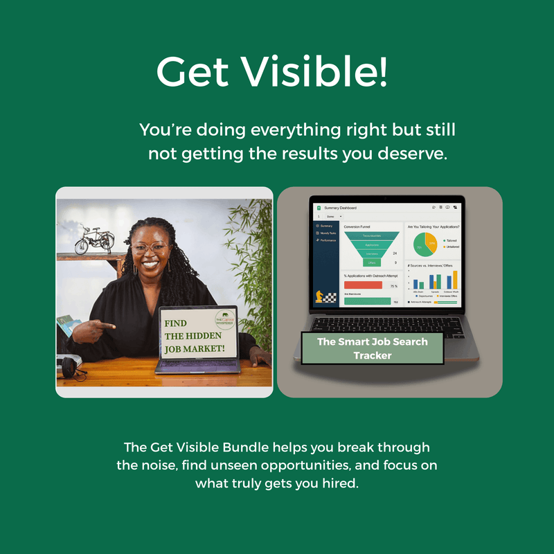 Get Visible bundle including hidden job market masterclass and smart job search tracker